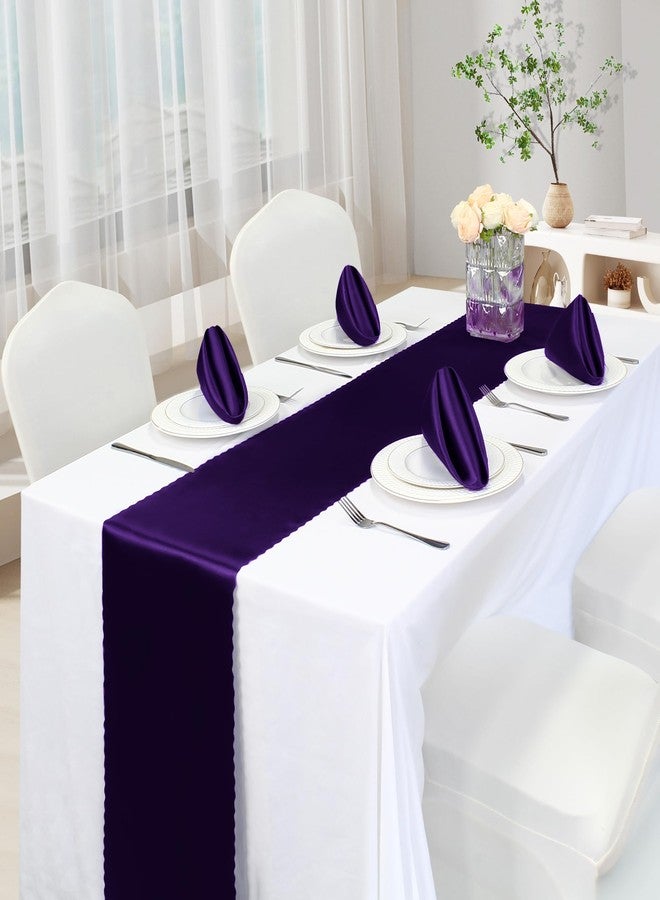 VACVELT 12 Pack Satin Table Runners - 12 x 72 Inches Long, Purple Table Runners for Wedding, Birthday Party, Banquet, Graduation, Engagements - Image 2